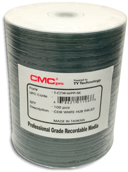 Taiyo Yuden / CMC HubPrintable Inkjet White CDR80 from Am-Dig