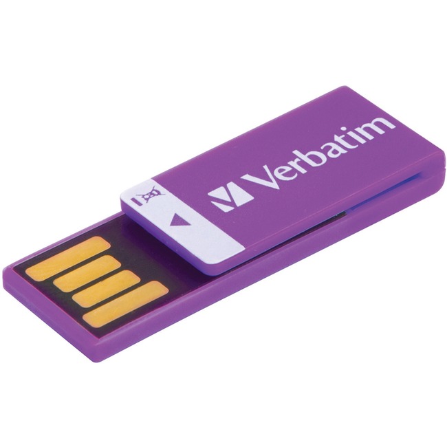 Verbatim Clip-It USB Flash Drive, 43952 16GB, USB, Viol