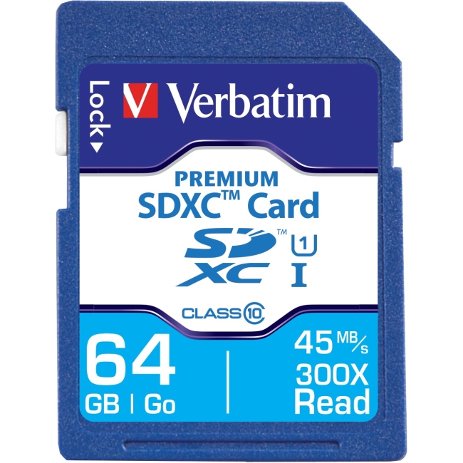 Verbatim 44024 Premium SDXC Memory Card 64GB 300X UHS-1