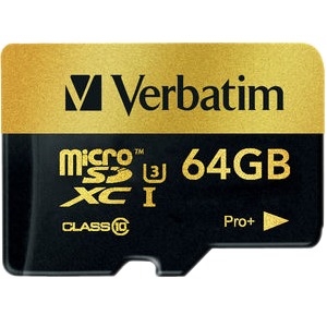 Verbatim 44034 Pro+ Card w/ adapter 64GB microSDXC from Am-Dig