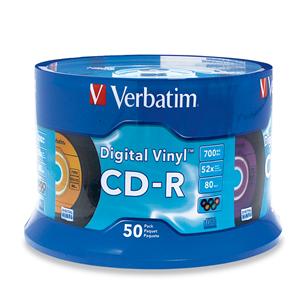 Verbatim 94587 CD-R 700MB 52X Vinyl Surface 50spin