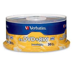 Verbatim 94834 DVD+RW 4.7GB 4x- 30pk Spindle  from Am-Dig