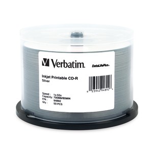 Verbatim 94892 CD-R 700MB 52X Silver IJP 50spin