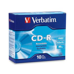 Verbatim 94935 CD-R 700MB 52X Logo 10pk Slim Case from Am-Dig