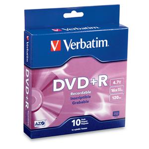 Verbatim 95032 AZO DVD+R 4.7GB 16x -10pk Spindle
