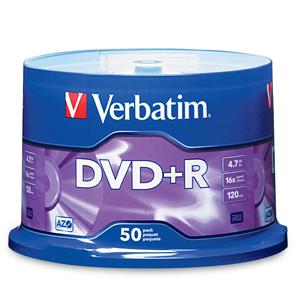 Verbatim 95037 AZO DVD+R 4.7GB 16x 50pk Spindle