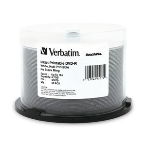 You may also be interested in the Verbatim 95078 DVD-R 4.7GB 16x White Inkjet -50pk.