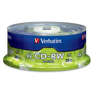 Verbatim 95169 CD-RW 700MB 2X-4X Branded 25 Spin