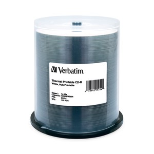 Verbatim 95254 CD-R 700MB 52x White Thermal 100pk from Am-Dig