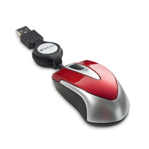 Verbatim 97255: Mini Travel Optical Mouse, Red from Am-Dig