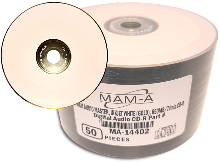 MAM-A 14402 GOLD CD-R DA-74 White Inkjet Printable from Am-Dig