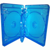 Blu-Ray Case - Light Blue Triple 22mm Flip Tray