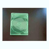 DVD Case - Single Transparent Green 14mm  Spine