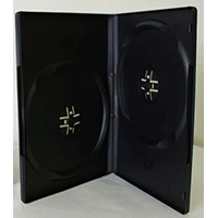 DVD Case - Double Black 14mm Spine - Booklet Clips