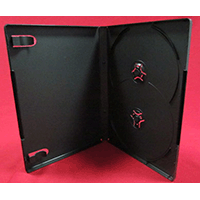 DVD Case - Double Black 14mm Spine -Booklet Clips