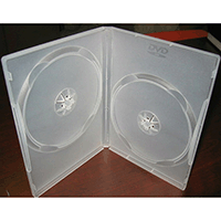 DVD Case - Clear Double 14mm Spine - with DVD Logo