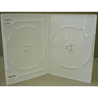 DVD Case - Glossy White Double 14mm Spine w/ Clips