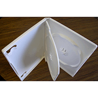 DVD Case - White Double 14mm Spine - Swing Tray