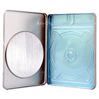 Tin DVD/CD Case Rectangular with Window Blue Tray
