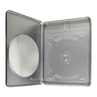 Tin DVD/CD Case Rectangular with Window Clear Tray