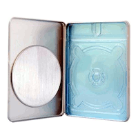 Tin DVD/CD Case Rectangular with Window Blue Tray