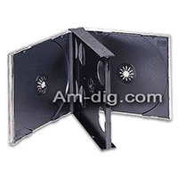 CD Jewel Case - Black 4 Disc Holder - Unassembled