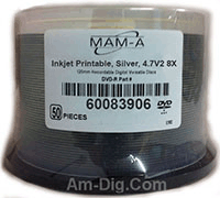 MAM-A 83906 DVD+R/DL 8.5GB Silver InkJet E2E Print MAM-A 83906 DVD+R/DL 8.5GB Silver InkJet E2E Print