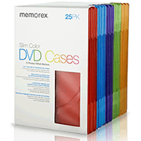 Memorex 25-Pack Slim Color 7MM-Cases