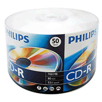 Philips CD-R Logo Top 52x, 80min in 50 Bulk Pack