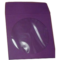 CD/DVD Sleeve - Purple Paper with Flap & Window