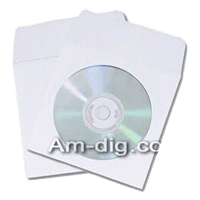 CD/DVD Sleeve - White Paper with Flap & Window