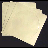 CD / DVD White Sleeve - Paper w/ Window & No Flap