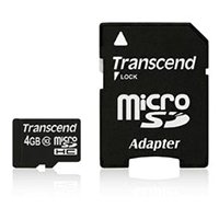 Transcend Secure Digtal 4GB, Class 10, W/ Adapter Transcend Secure Digtal 4GB, Class 10, W/ Adapter