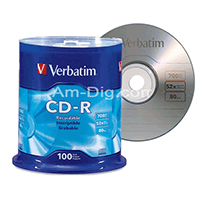 Verbatim 94554: 700MB / 80 min Silver Branded Verbatim 94554: 700MB / 80 min Silver Branded