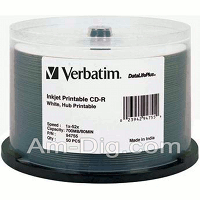 Verbatim 94755: 700MB / 80 min White InkJet Verbatim 94755: 700MB / 80 min White InkJet