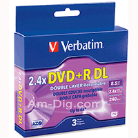 Verbatim 95014: Dual Layer 2.4x - 6x DVD+R in Case