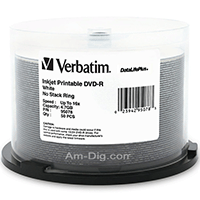 Verbatim 95079 Inkjet White 16x DVD-R