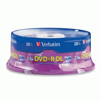 Verbatim 95310: DVD+R DL 8.5GB 8x 20 pk Spindle Verbatim 95310: DVD+R DL 8.5GB 8x 20 pk Spindle