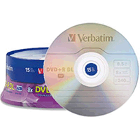Verbatim 95484 DVD+R DL 8.5GB 2.4x 15PK BRANDED Verbatim 95484 DVD+R DL 8.5GB 2.4x 15PK BRANDED