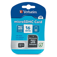 Verbatim 97180: Micro SDHC Memory Card w/ Adapter Verbatim 97180: Micro SDHC Memory Card w/ Adapter