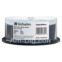 Verbatim 97334 BD-R DL 50GB 6x White Inkjet-25pk Verbatim 97334 BD-R DL 50GB 6x White Inkjet-25pk