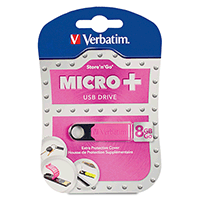 Verbatim 97757 Micro Plus USB Flash Drive Hot Pink Verbatim 97757 Micro Plus USB Flash Drive Hot Pink