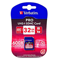 Verbatim 98047: Pro SDHC Memory Card, 32GB, 600X Verbatim 98047: Pro SDHC Memory Card, 32GB, 600X