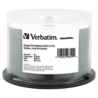 Verbatim 98319: DVD+R DL 8.5GB 8x White IJP 50pk Verbatim 98319: DVD+R DL 8.5GB 8x White IJP 50pk